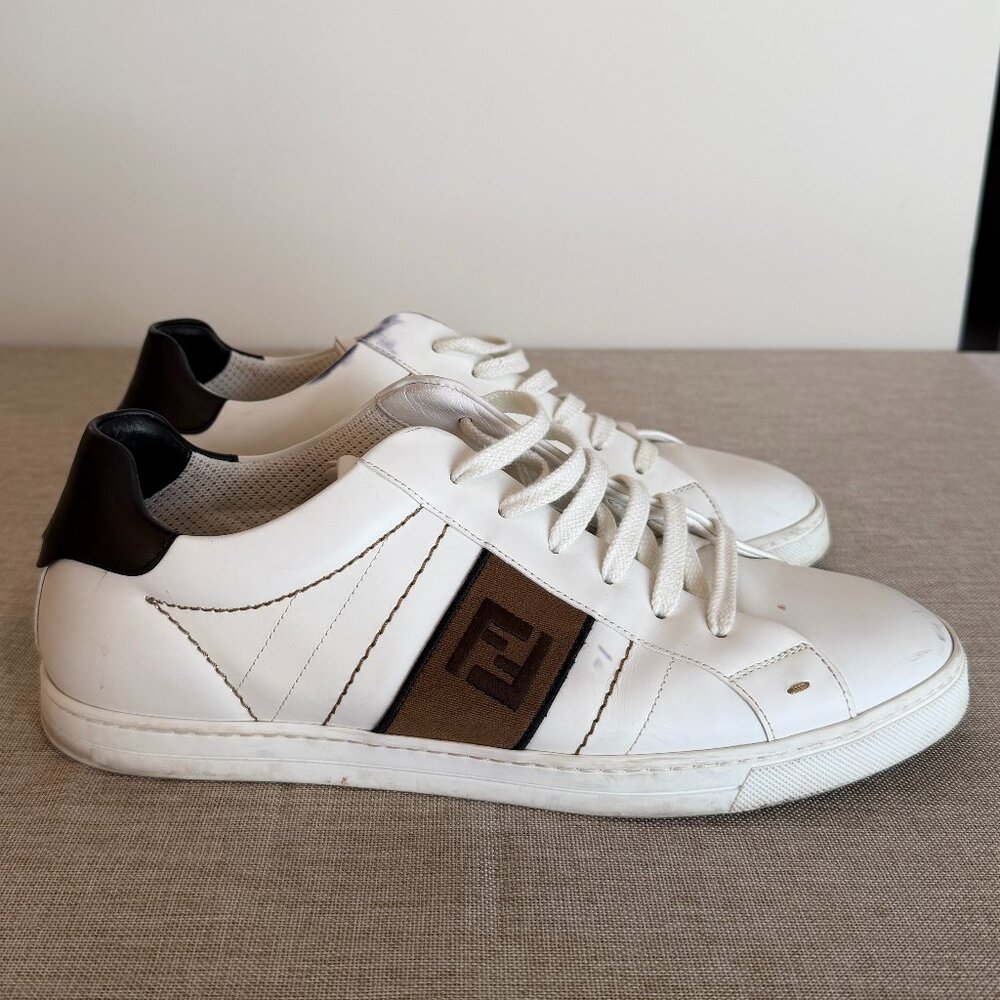 Fendi Mens Leather printed sneakers size 12